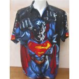 CLOTHING - WARNER BROTHERS SUPERMAN SHIRT ALL OVER PRINT DCCOMICS 50 INCH CHEST