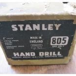TOOLS - STANLEY VINTAGE 805 HAND DRILL & 12-204 BENCH PLANE.MADE IN ENGLAND