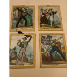 4 X MINIATURE J FAIRBURN TINTED PRINTS