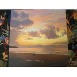 UNFRAMED OIL ON BOARD DEBORAH HODGSON WHITBY SUNSET