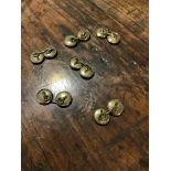 SET OF 6 VINTAGE LADIES BRASS CUFF OR BLOUSE BUTTON LINKS