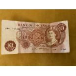 TEN SHILLING NOTE