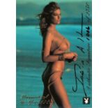 ADULT GLAMOUR - INDIA ALLEN HAND SIGNED PLAYBOY PLAYMATE OF THE YEAR 1988 TRADING CARD L/E