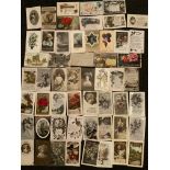 57 X EDWARDIAN GREETINGS CARDS ENGLISH & FRENCH