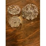 3 VICTORIAN CUT GLASS SALTS