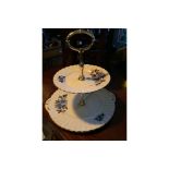 VINTAGE TWO TIER BONE CHINA CAKE STAND