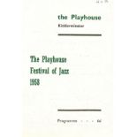 MUSIC - THE PLAYHOUSE FESTIVAL OF JAZZ @ KIDDERMINSTER 1958CONCERT PROGRAMME