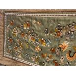 EARLY 20TH CENTURY CHINESE SILK WORK IN LATER FRAME 104X56CM