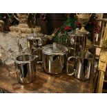 5 PIECES OF 1930s OLD HALL STAINLESS STEEL TEA & COFFEE WARE