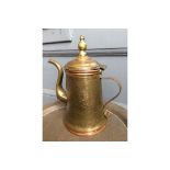 19th CENTURY COPPER & BRASS PERSIAN COFFEE POT