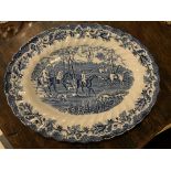 MYOTTS COUNTRY LIFE BLUE & WHITE TRANSFER PRINTED PLATE