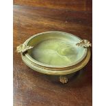 1950s ONYX AND GILDED BRASS ASHTRAY