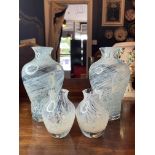 4 X CAITHNESS GLASS VASES