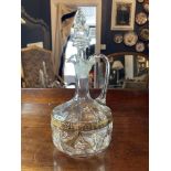 19TH CENTURY HAND PAINTED GLASS DECANTER