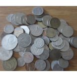 COINS - VINTAGE BRITISH & FOREIGN COINS INCLUDING 4 CROWNS & MONEYBOX