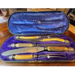 VICTORIANA - MAPPIN AND WEBB VICTORIAN DOUBLE CARVING SET INORIGINAL BOX