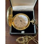 WOODFORD GOLD PLATED FULL HUNTER POCKET WATCH