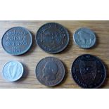 OLD FOREIGN COINS 1853 TO 1942 X 6