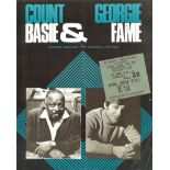 MUSIC - JAZZ COUNT BASIE & GEORGIE FAME VINTAGE CONCERT PROGRAMME & TICKET