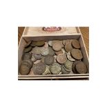 MIXED LOT - BOX OF COINS GB, USA, GUERNSEY ETC