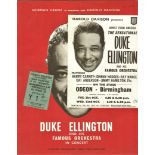 MUSIC - JAZZ DUKE ELLINGTON 1958 CONCERT PROGRAMME TICKET & FLYER