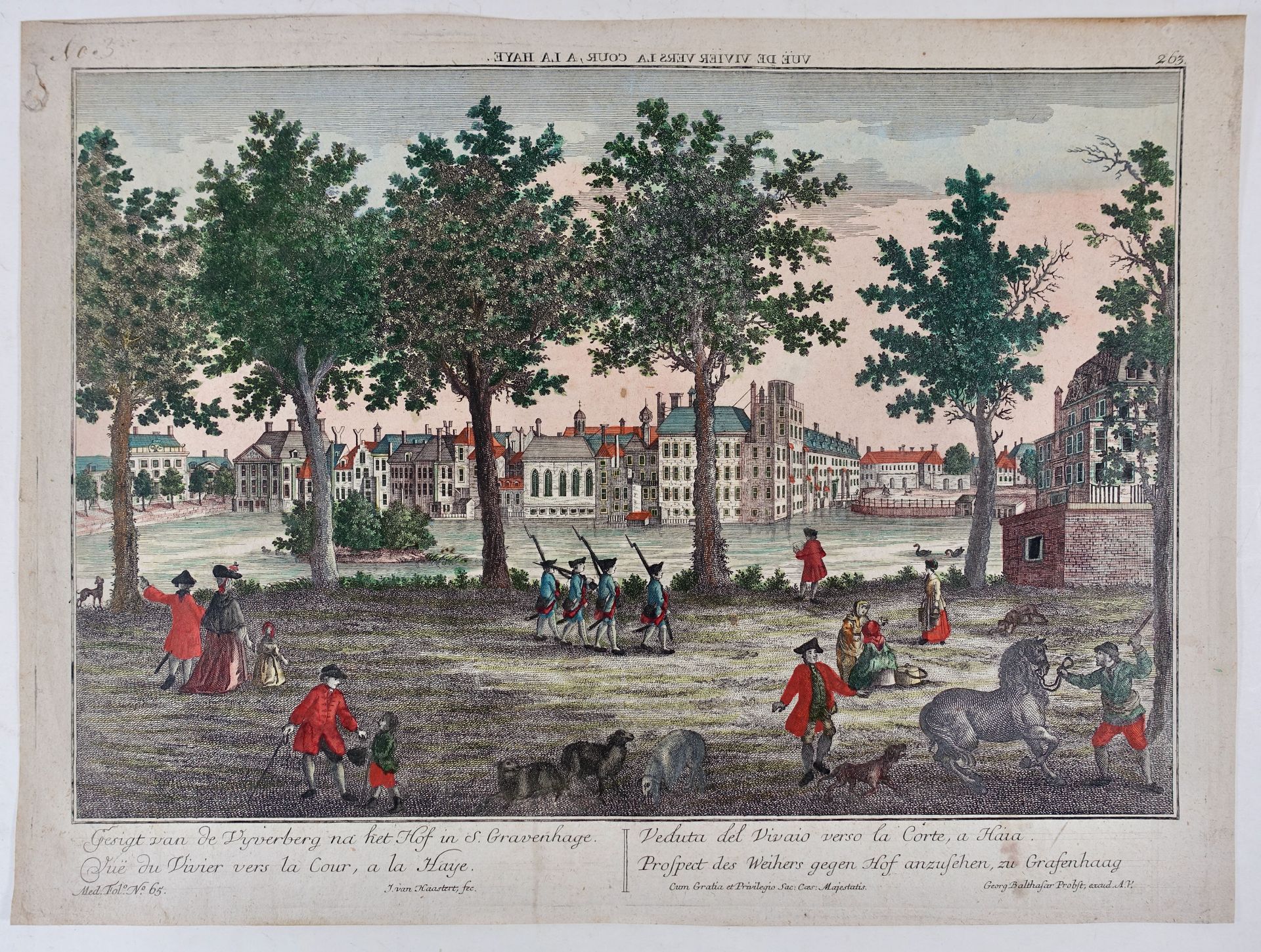 LOW COUNTRIES -- OPTICAL PRINTS -- "VUÊ de Vivier [Vijverberg] vers la cour, a