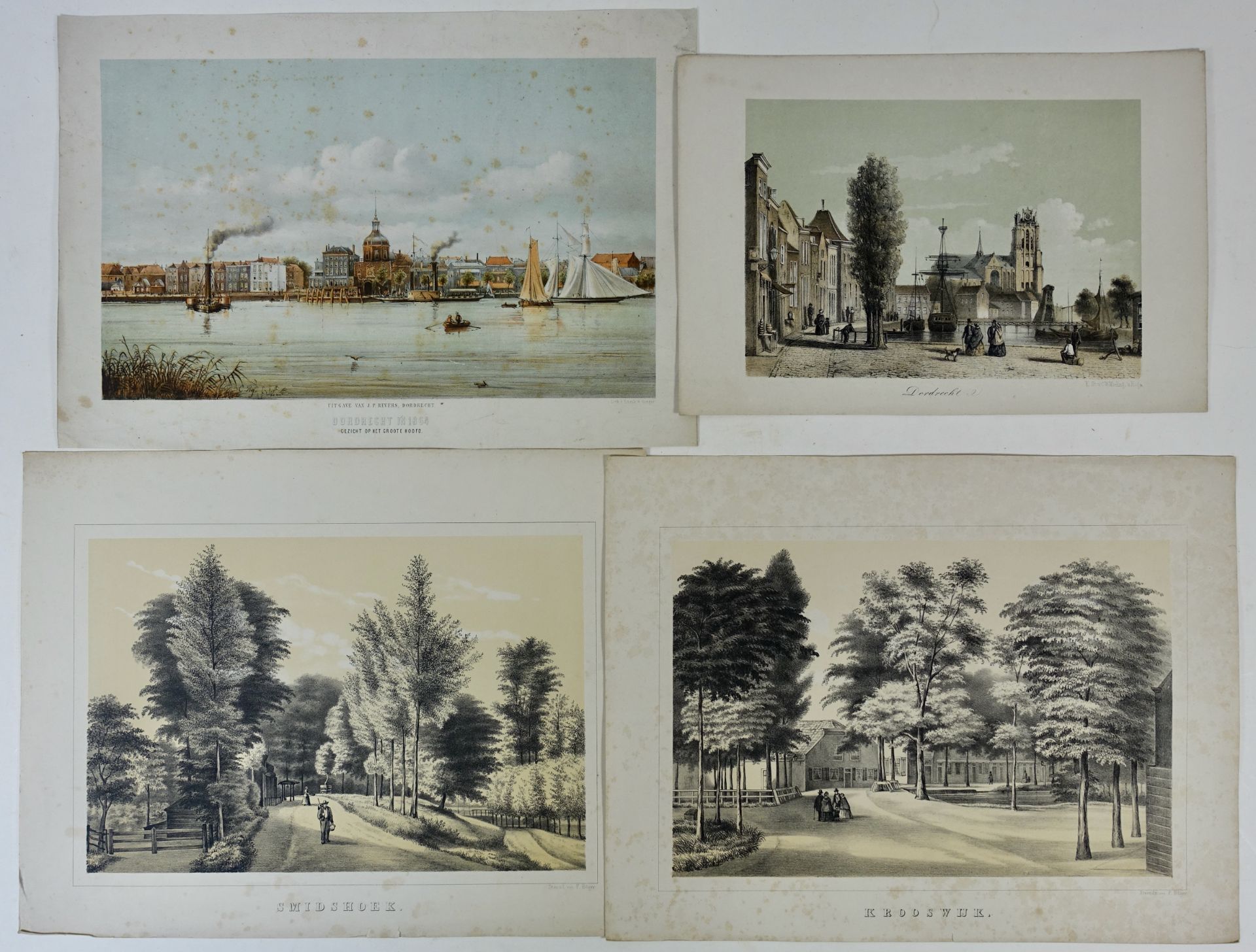 LOW COUNTRIES -- DORDRECHT -- "DORDRECHT in 1864, gezicht op het Groote Hoofd". Dordr