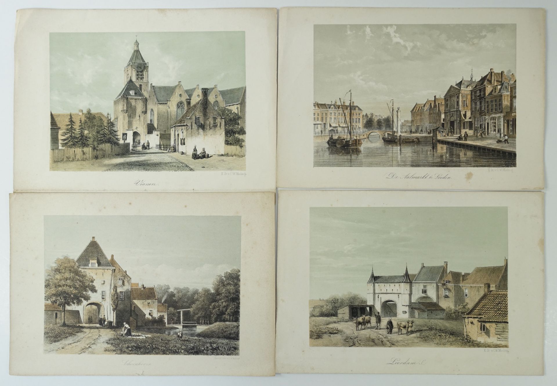 LOW COUNTRIES -- MIELING -- COLLECTION of 28 coloured/tinted lithographed topographical views of - Bild 3 aus 3