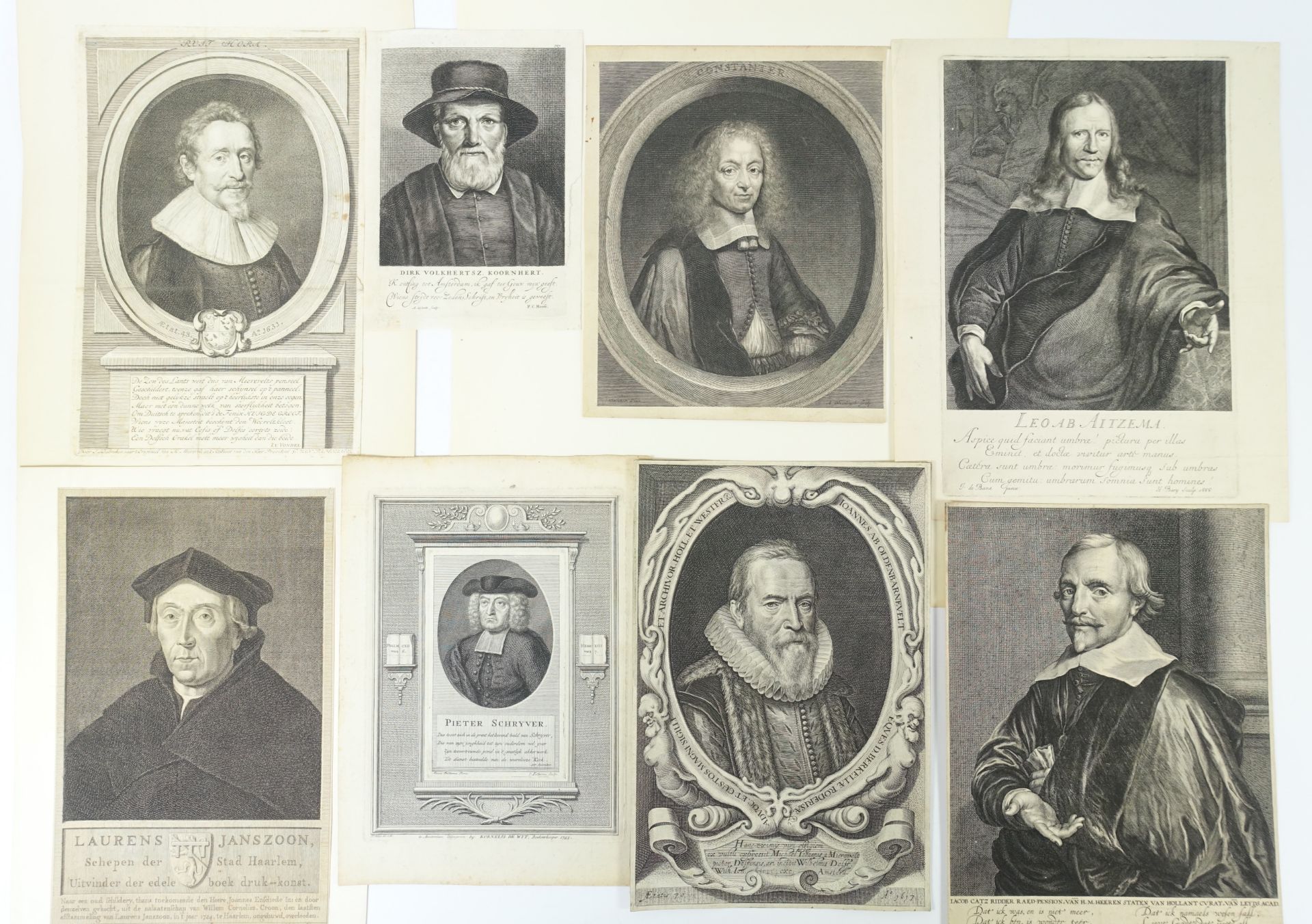 PORTRAITS -- COLLECTION of 83 engraved portraits of Dutch men of state, scientists