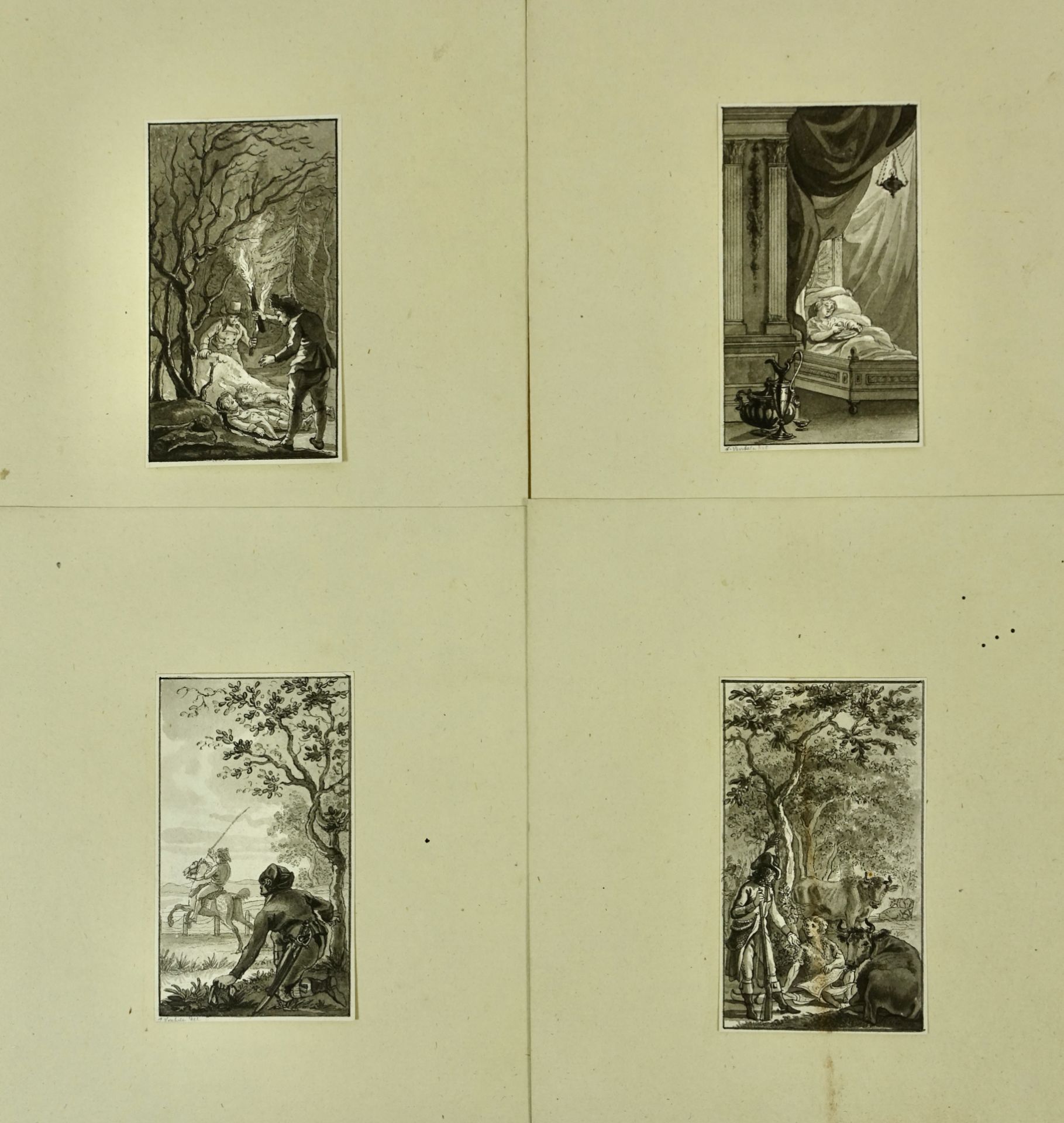 VINKELES, Jan (1783-after 1803 abroad). Collection of 4 children's book scenes