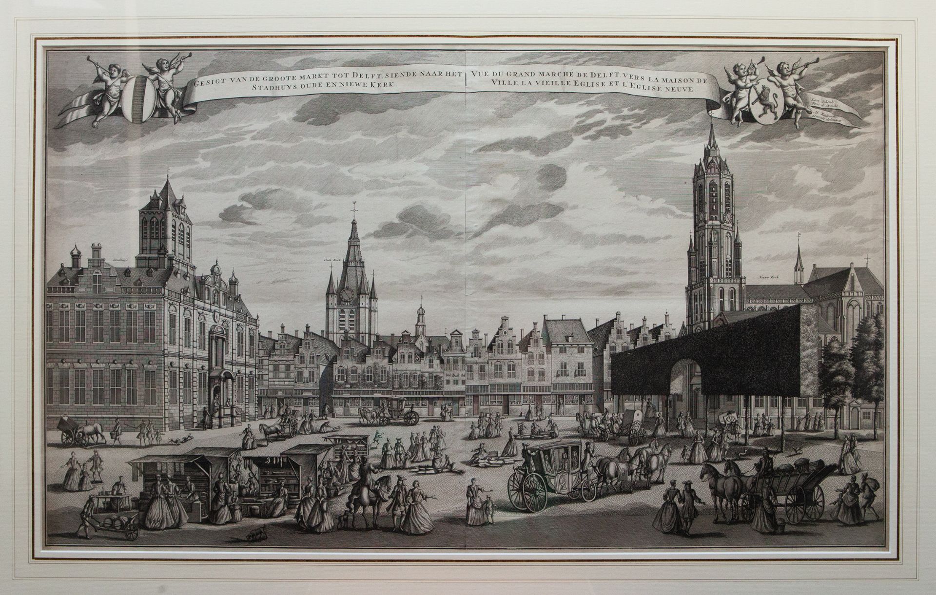 LOW COUNTRIES -- DELFT -- "GESIGT van de Groote Markt tot Delft, siende naar