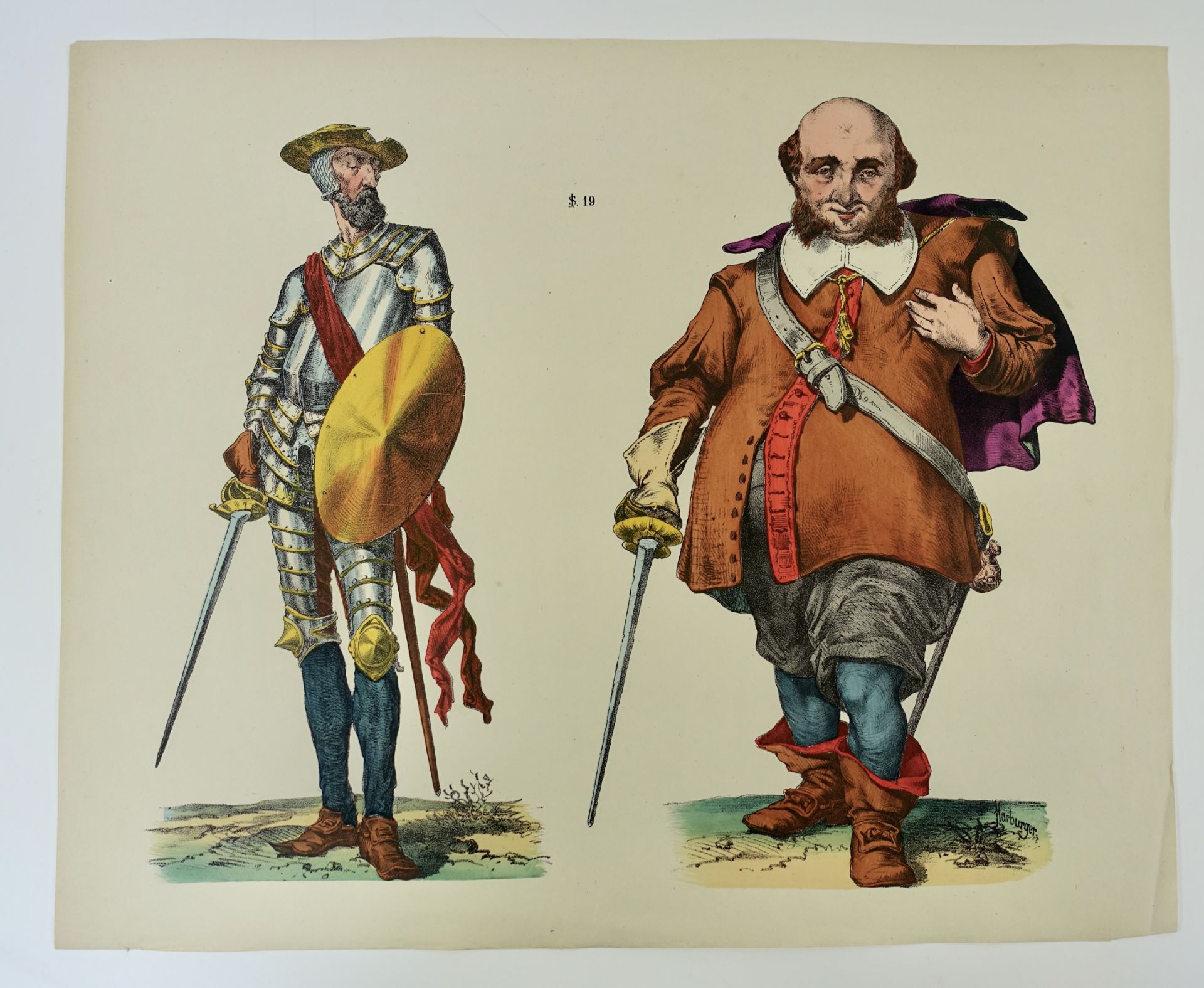 CARICATURE -- COLLECTION of 8 catchpenny prints, each depicting two large comical characters - Image 2 of 3