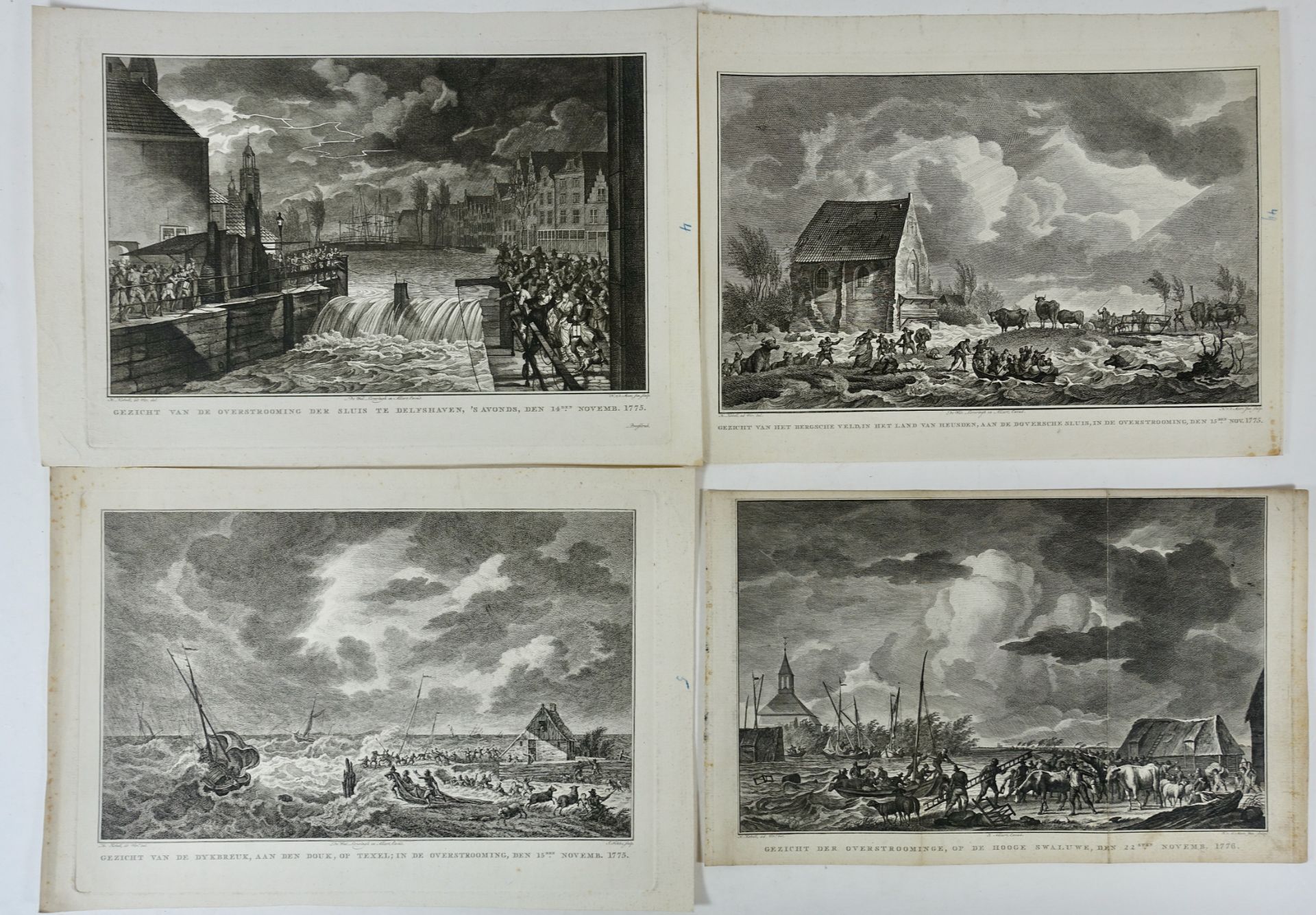 FLOODING -- SET of 7 views depicting floods in the Netherlands between November