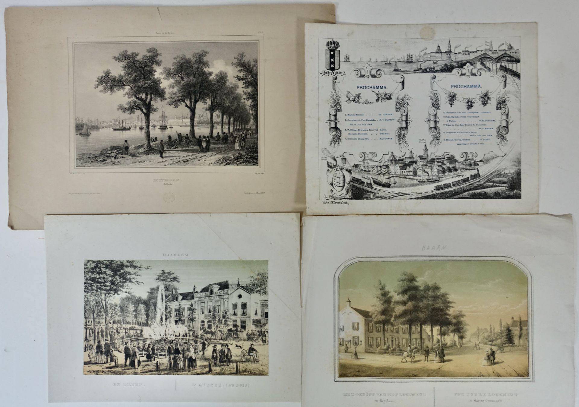 LOW COUNTRIES -- COLLECTION of 47 (tinted) lithogr. views. All 19th c. Diff