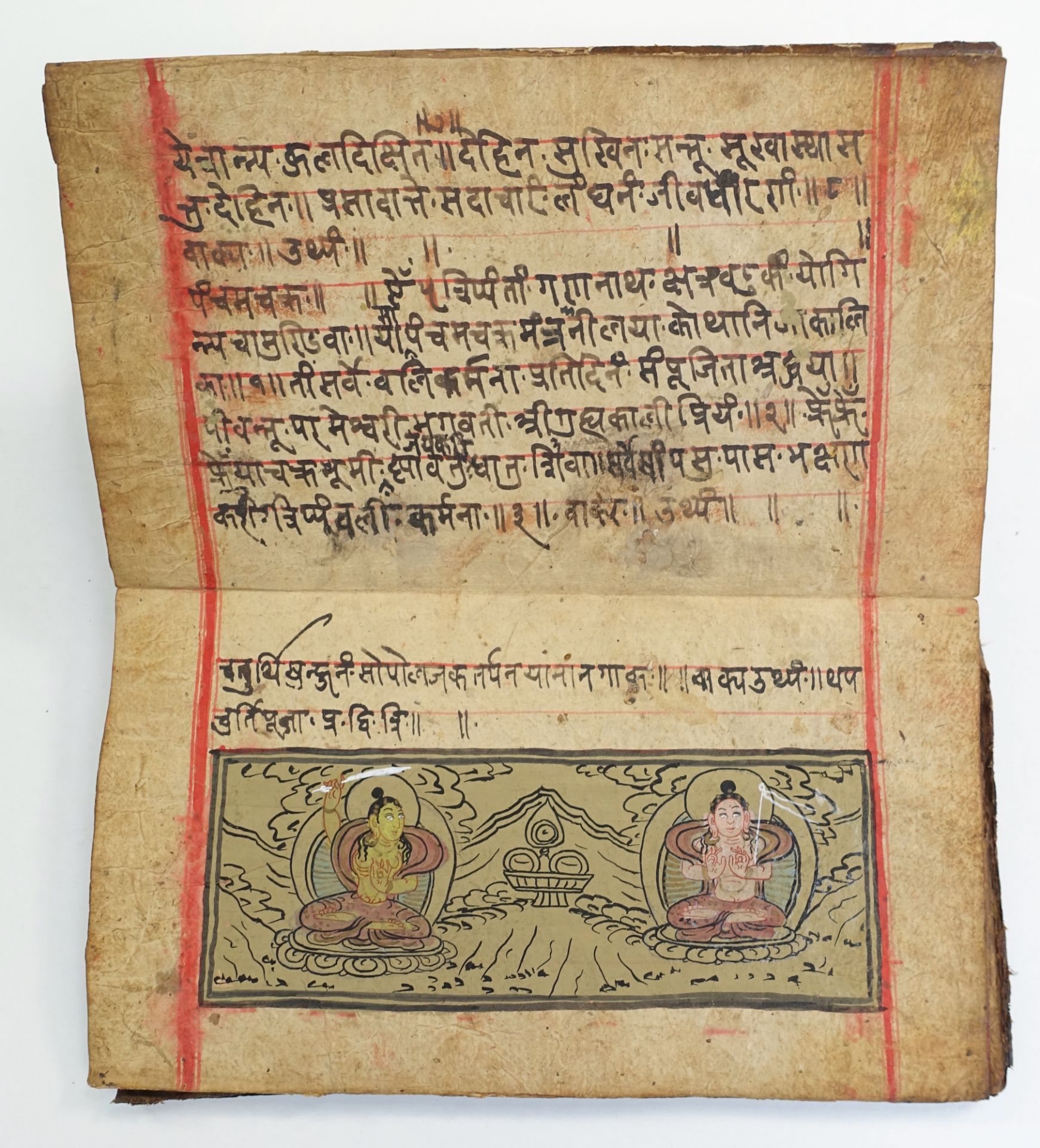INDIA -- HARMONICA/LEPORELLO BOOKLET. 19th c. ms. in black & red on paper - Bild 3 aus 4