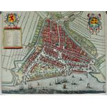 LOW COUNTRIES -- ROTTERDAM -- "ROTTERDAM". (Amst., 1690). Handsomely cold. engr. plan in bird's