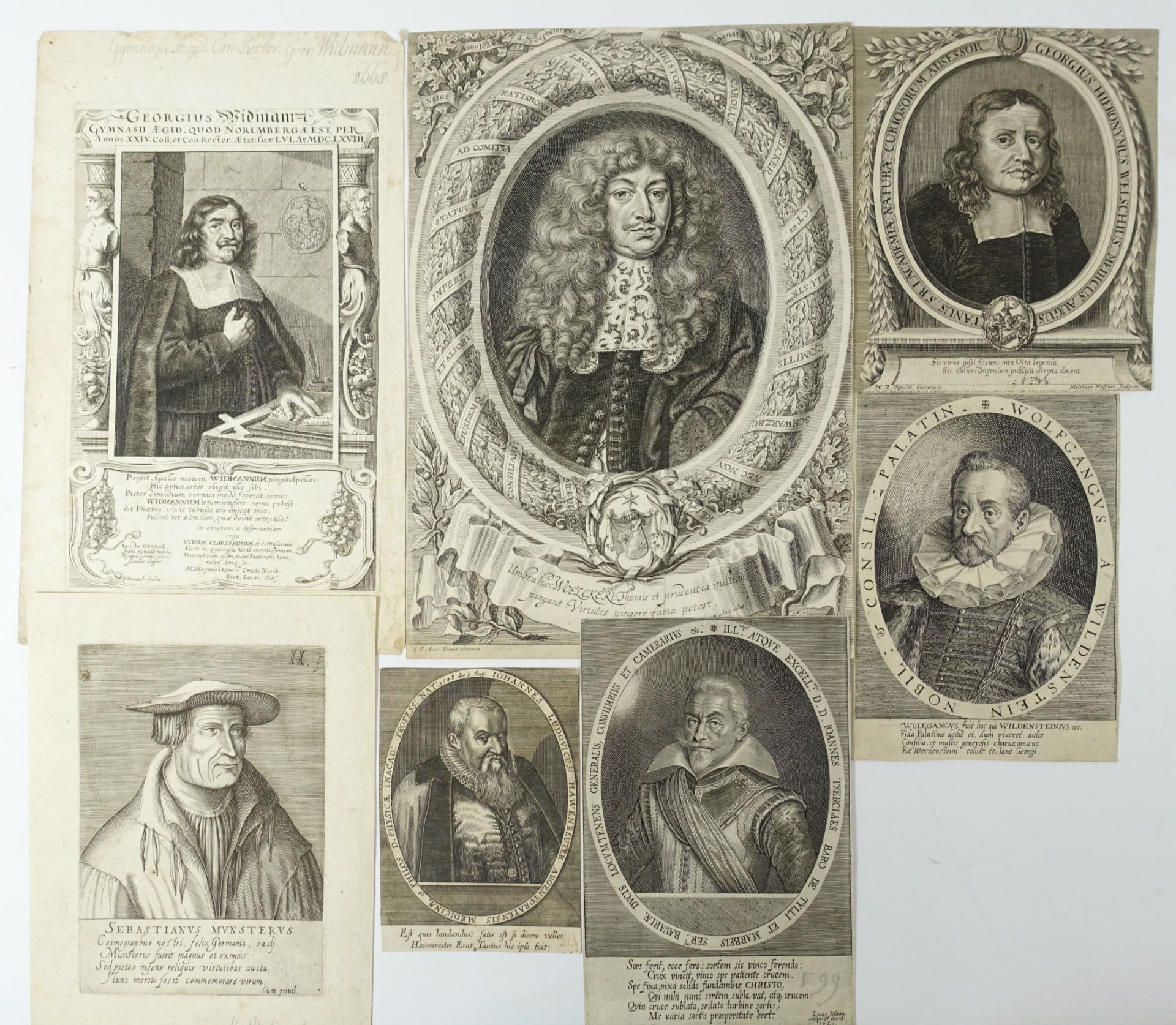 PORTRAITS -- COLLECTION of 60 engraved portraits of (primarily) German scientists, men of