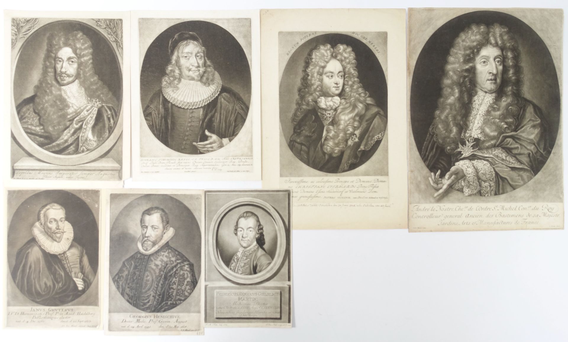 MEZZOTINTS -- COLLECTION of 24 mezzotint portraits of Dutch and German royalty, (German