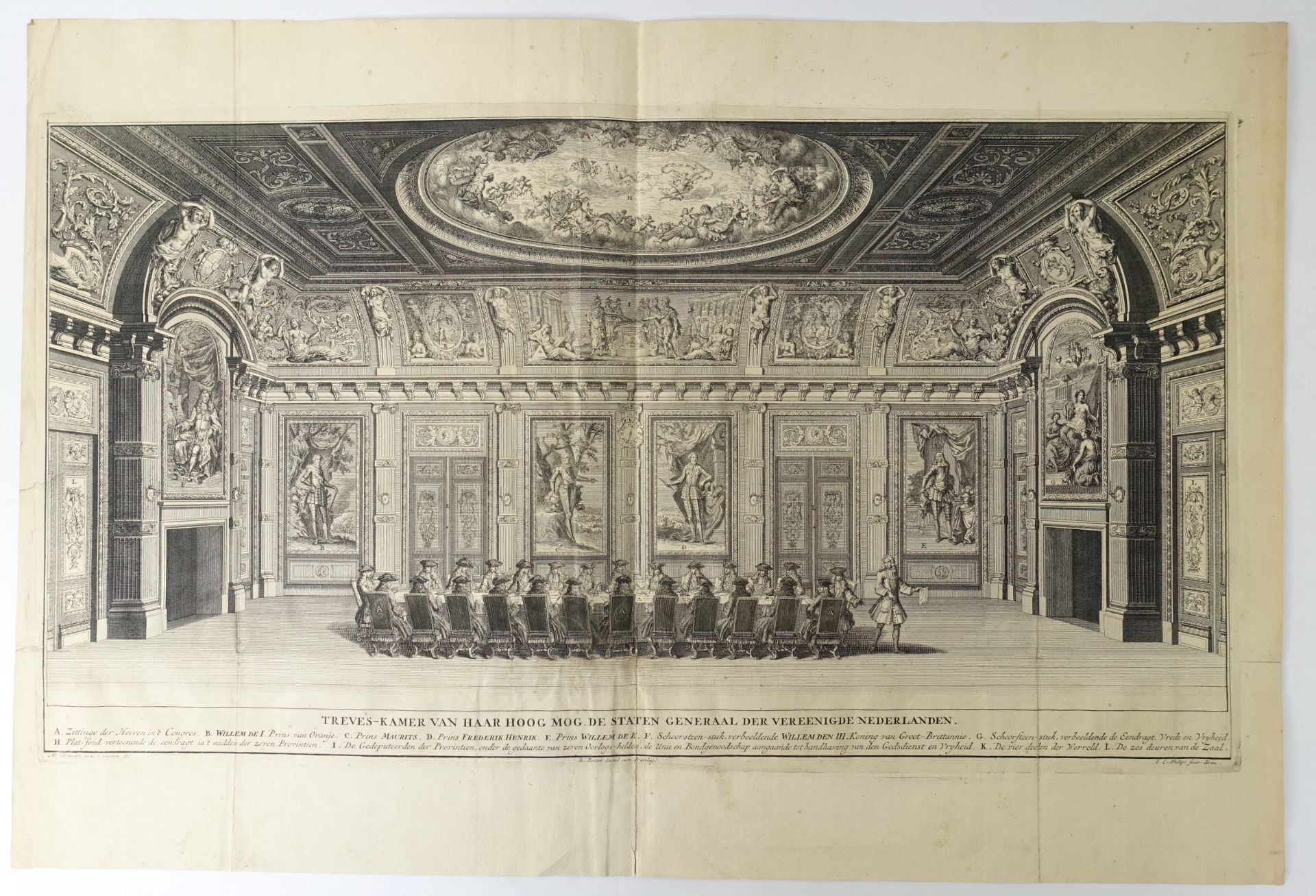 VERGADER-KAMER VAN DE HEEREN STATEN VAN HOLLAND EN WESTVRIESLAND". (c. 1730 - Image 2 of 3