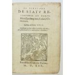 SLEIDANUS, J. De statu religionis & reipublicæ, Carolo V Cæsare, commentarij. - Id. De