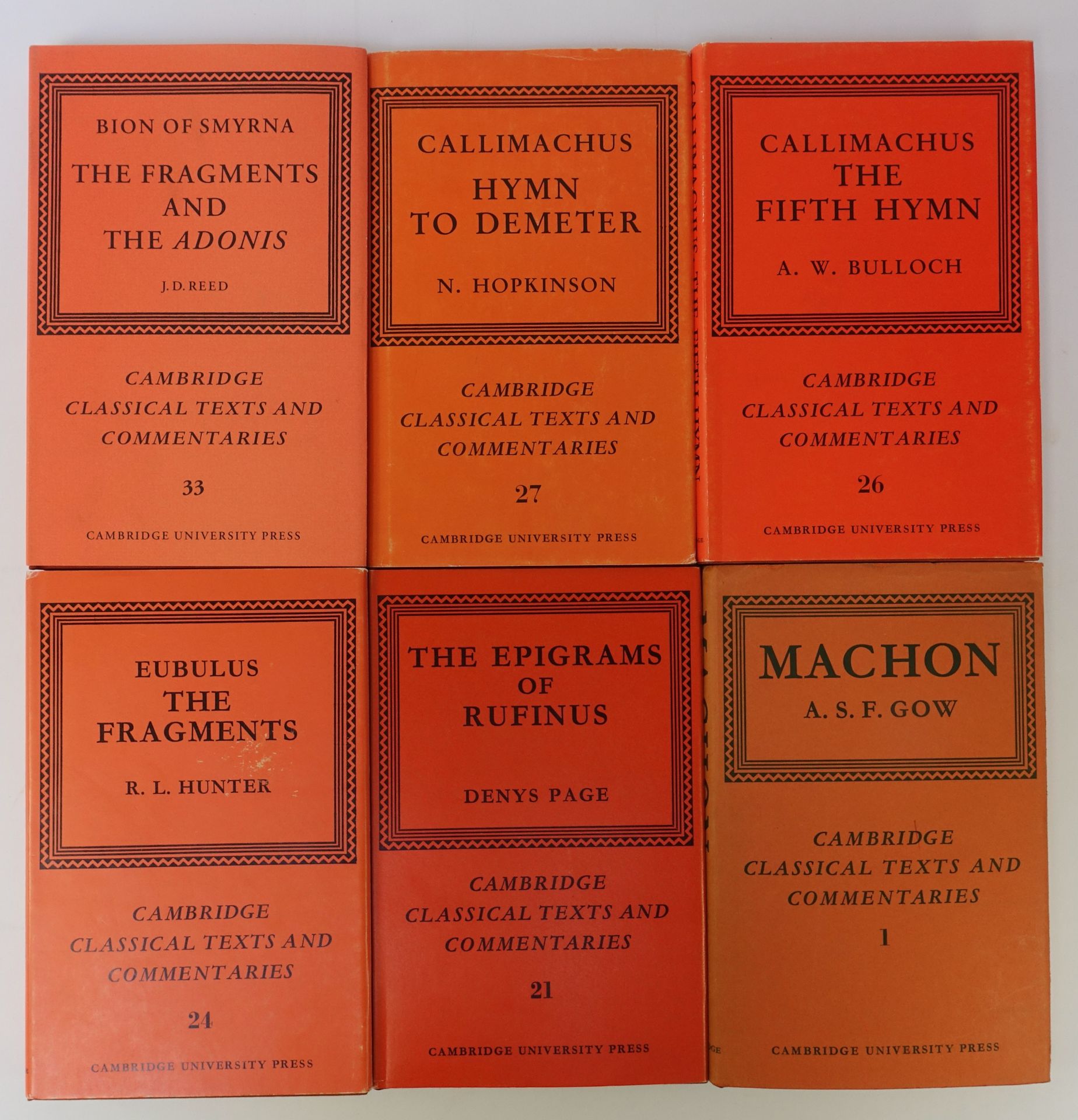 MACHON. The fragments. Ed. w. an introd. & comm. by A.S.F. Gow. 1965