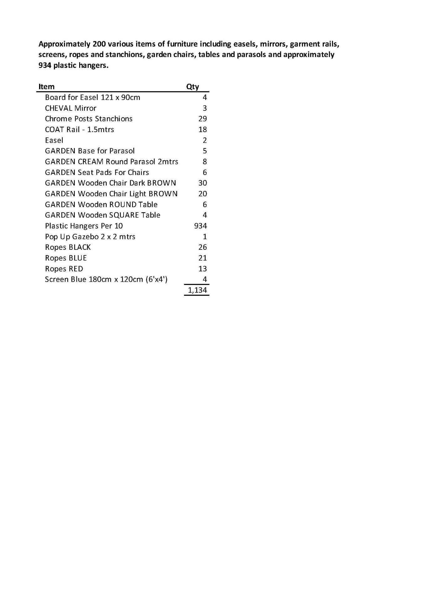 Approx. 200 various items of furniture plus a large quantity of plastic clothes hangers - Image 2 of 13