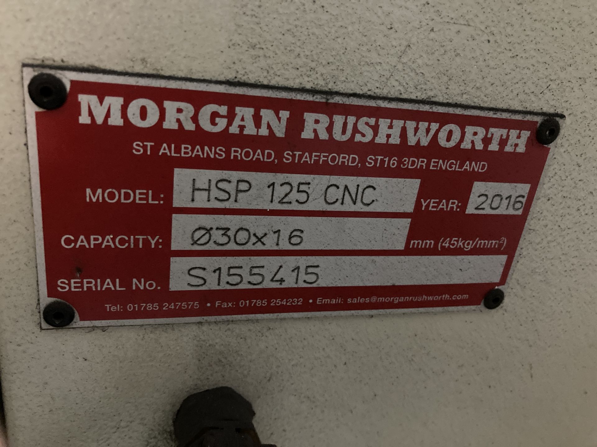 Morgan Rushworth HSP 125 CNC triple head hydraulic punching machine, year 2016, serial no. S155415 - Image 8 of 12
