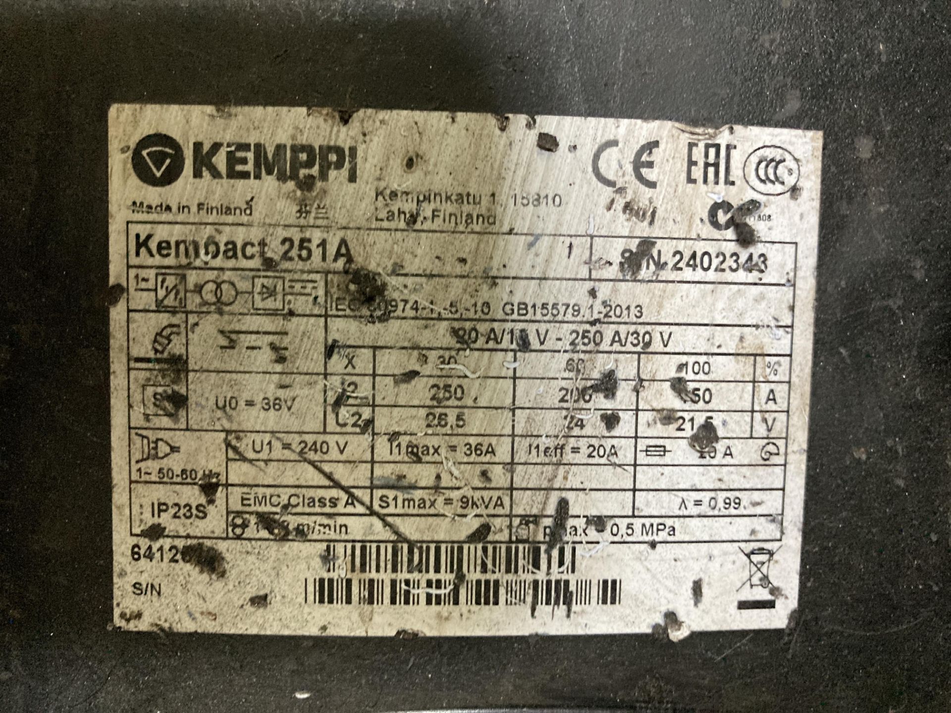 Kemppi Kempact 251A mig welding set - Image 5 of 5