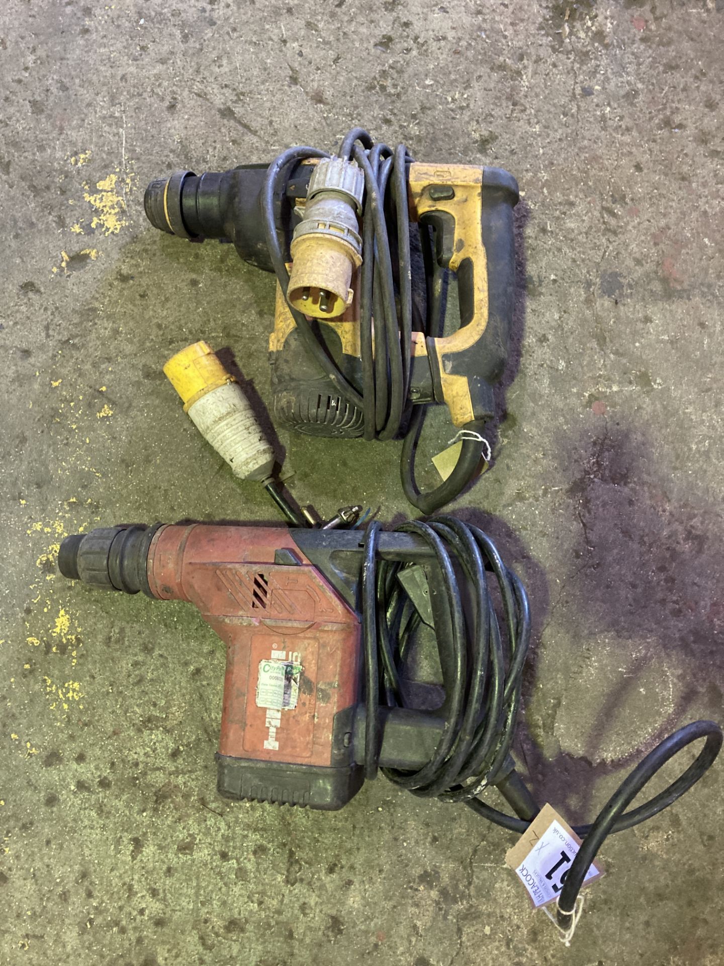 Hilti TE15 110v hammer drill together with a DeWalt 025323 hammer drill