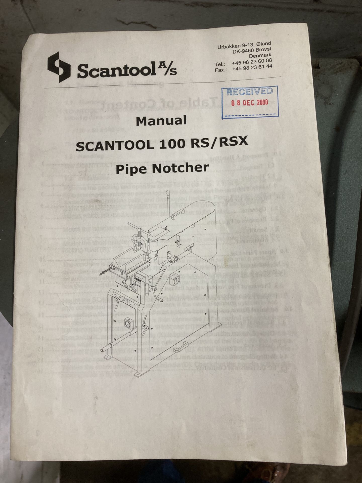 Scantool 100RS tube notcher, serial no. 19498, product no. 0047, dimension/capacity 100x1000mm - Image 4 of 5