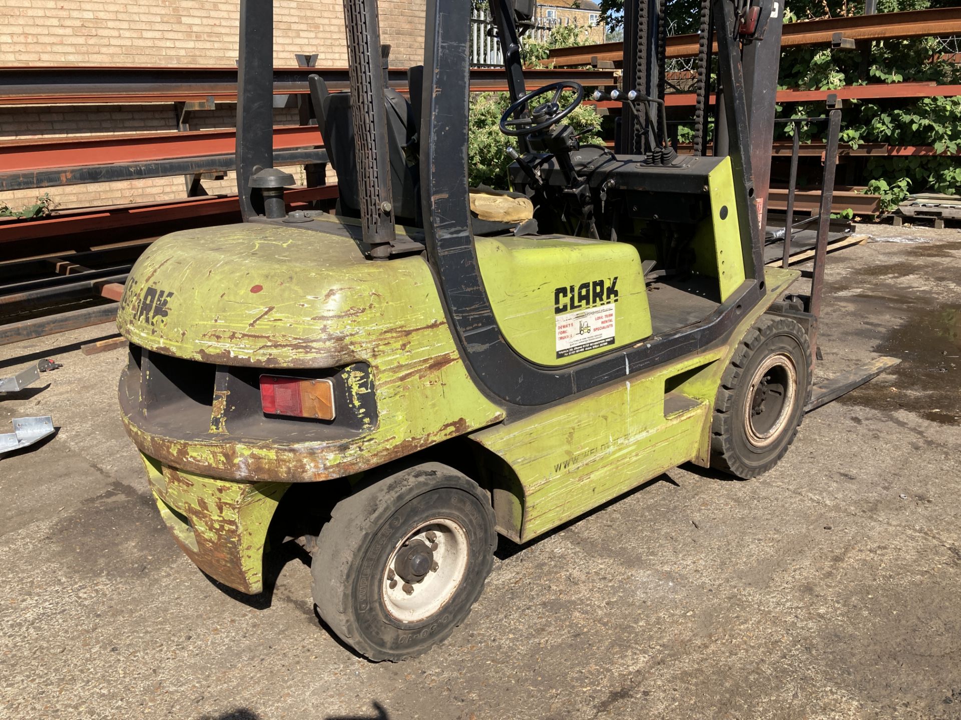 Clark SF25D counter balance diesel forklift truck, with double mast and side shift, year 2005, - Image 7 of 17