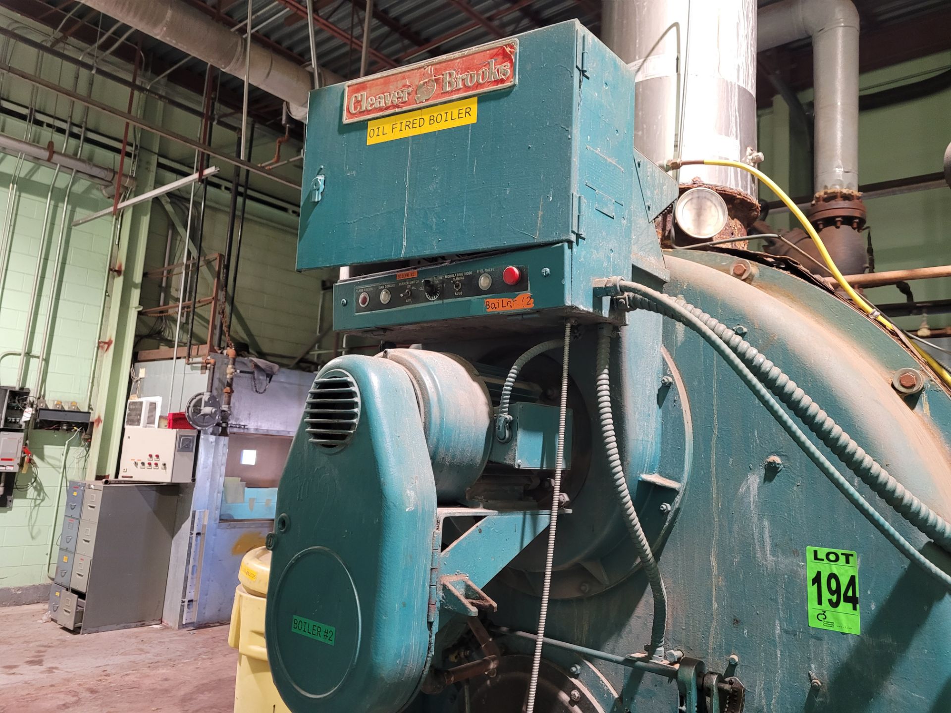 CLEAVER BROOKS package boiler, mod. CB600-200, S/N: S64699, 200 H.P., 369,000 VTU/HR, oil fired - Image 10 of 11