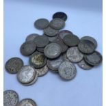 40x Silver Threepence Pieces. Mostly 1930's Few 1940's.