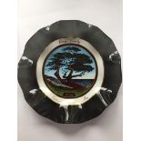 Vintage Smoked glass Plate From the Bing Crosby Pro-Am Golf 1964 PGA tournament in Pebble Beach